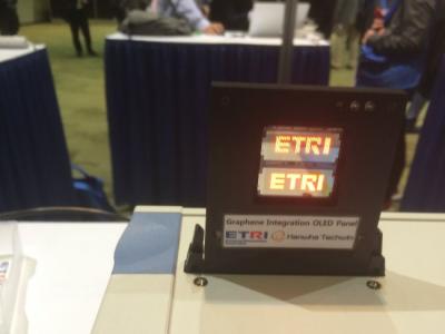 ETRI transparent OLED display with graphene electrodes (SID 2016, photo)