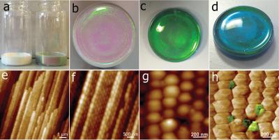 Optical images and internal microstructure of graphene-enhanced colloidal crystals image